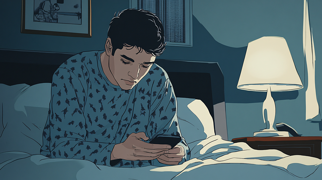 person preparing for bed in a dark, quiet bedroom to improve sleep